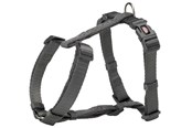 Psy - Trixie Premium H-harness S–M: 42–60 cm/15 mm graphite - TX203316