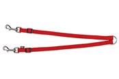 Psy - Trixie Premium dual lead coupler XS–M: 40–70 cm/15 mm red - TX201103