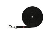 Psy - Trixie Tracking leash rubberised S-M: 10 m/15 mm - black - TX19787
