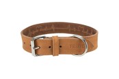 Psy - Trixie Rustic fatleather collar Heartbeat L–XL: 55–65 cm/40 mm brown - TX19017