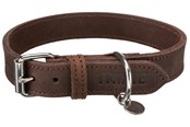 Psy - Trixie Rustic fat leather collar M–L: 42–48 cm/25 mm dark brown - TX19007