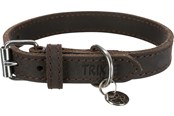 Psy - Trixie Rustic fat leather collar XS–S: 27–34 cm/18 mm dark brown - TX19004
