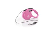 Psy - Flexi New CLASSIC XS Cord Leash 3m 8kg Pink - H7840P