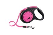 Psy - Flexi New NEON M leash 5 m 25 kg black / neon pink - H7829P
