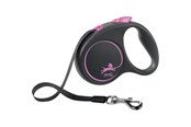 Psy - Flexi Black Design S leash 5 m 15 kg pink - 4000498033913