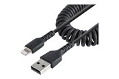 Kabel wyswietlacza - StarTech.com Coiled Apple Lightning to USB Cable for iPhone iPod iPad - 50cm - RUSB2ALT50CMBC