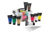 Artykuly Artystyczne & Rzemieslnicze - Nassau Paint acrylic 9 x 75 ml 6 brushes in plastic box< - AR0700/GE
