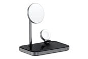 Telefon - Adapter i Ładowarka - Satechi 3-in-1 Magnetic Wireless Charging Stand - ST-WMCS3M