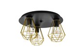 Lampy - EGLO TARBES 2 oprawa sufitowa, czarny, mosiądz - 43654