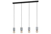 Lampy - EGLO PRESTWICK 3 oprawa wisząca, szary - 43598