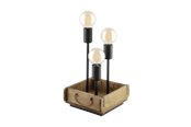 Lampy - EGLO WOOTTON oprawa stołowa, brązowy, czarny - 43594