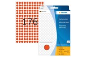 Papier, papier fotograficzny i etykiety - HERMA 2212 Multi-purpose labels / colour dots Ø 8 mm round red permanent adhesion for hand lettering - 2212