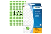 Papier, papier fotograficzny i etykiety - HERMA 2215 Multi-purpose labels / colour dots Ø 8 mm round green permanent adhesion for hand lettering - 2215