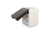 Przelaczniki - Gripo Socket outlet single IP54, Grey/black - 5709119079840