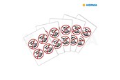 Papier, papier fotograficzny i etykiety - HERMA Information label: Prohibited sign No handshakes Ø 10 cm self-adhesive removable - 12926