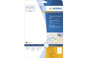 Papier, papier fotograficzny i etykiety - HERMA Transparent film labels matt A4 210 x 297 mm weatherproof permanent adhesion - 4585