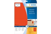 Papier, papier fotograficzny i etykiety - HERMA Coloured labels A4 105 x 148 mm red removable - 4562