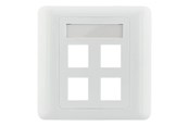 Akcesoria sieciowe - Deltaco VR-228 Flush mount for Keystone 4-Ports White - VR-228