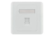 Akcesoria sieciowe - Deltaco VR-226 Flush mount for Keystone 1 port dust hatch white - VR-226