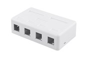Akcesoria sieciowe - Deltaco Surface Mount Box For Keystone 4 ports White - VR-224