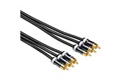 Kable - rózne - Hama YUV Cable 3 RCA - 3 RCA metal 1.5 m - 83029