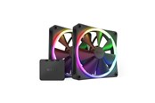 Wentylator obudowy - NZXT F140 RGB 2-pack & RGB Controller - Black - Wentylator obudowy - 140mm - Czarny ze światłem RGB - 33 dBA - RF-R14DF-B1