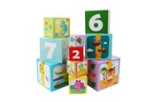 Zabawki dla niemowląt - Barbo Toys Little Bright Ones - 10 Stacking Cubes - Safari - 5704976055372