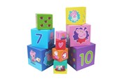 Zabawki dla niemowlat - Barbo Toys Peppa Pig Stacking Cubes (10 cubes) - 5704976089995