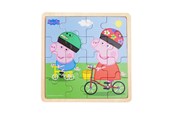 Zabawki drewniane - Barbo Toys Peppa Pig - Framed Wooden Puzzle - Biking - 9006