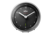 Dekoracje - Braun BC07 - alarm clock - round - quartz - desktop - silver/black - 67098