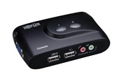 Przełącznik KVM - Tripp Lite 2-Port Desktop Compact USB KVM Switch with Audio & Cable Kit - KVM switch - 2 ports - B004-VUA2-K-R