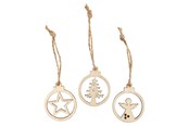 Zawieszki i zaczepy  - Creativ Company Christmas pendants Wood 24pcs. - 54464