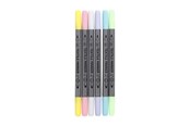 Przybory do pisania i rysowania - Creativ Company Double-sided Textile Markers - Pastel 6pcs. - 34829