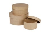 Artykuly Artystyczne & Rzemieslnicze - Creativ Company Round Boxes Papier-mache 3pcs. - 263700