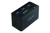 USB hub - LogiLink USB 3.0 hub with all-in-one card reader black USB hub - 3 - Czarny - CR0042