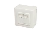 Akcesoria sieciowe - LogiLink NP0124 Cat.6A wall outlet 2 x RJ45 shielded with backbox pure white - NP0124