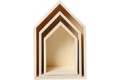 Zawieszki i zaczepy - Creativ Company Wooden Houses with Hanging Hook 3pcs. - 55920
