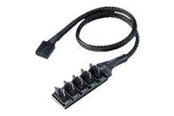 Kabel zasilajacy (zewnetrzny) - Akasa FLEXA FP5H - fan power splitter - 4 pin PWM to 4 pin PWM - 30 cm - AK-CBFA08-30BK