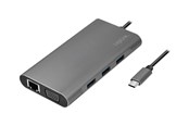 Stacja dokująca - LogiLink USB 3.2 Gen 1 docking station USB-C 10-port PD silver - UA0383