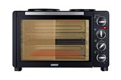 Kuchenka mikrofalowa, mini piekarnik - Unold 68885 All in One - electric oven with hot plates - black - 68885