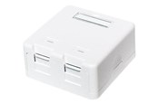 Akcesoria sieciowe - LogiLink Surface mount box for 2 keystone modules with dust shutter white - NK4032