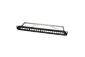 Akcesoria sieciowe - LogiLink 19" Patch panel for 24 keystone jacks 1U unloaded black - NK4042