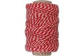 Przędza i akcesoria - Creativ Company Cotton cord Red/white 50m - 50332