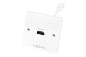 Akcesoria sieciowe - LogiLink HDMI wall plate 1-port with HDMI-A cable F/F 4K/30 Hz white - AH0014