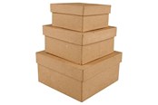 Artykuly Artystyczne & Rzemieslnicze - Creativ Company Square Boxes Papier-mache 3pcs. - 263720
