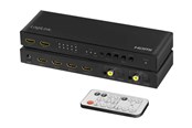 Przełącznik ekranu i dźwięku - LogiLink HDMI switch 4x2-Port matrix 4K/60 Hz HDR ARC extract scaler RC - HD0049