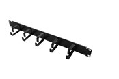 Akcesoria sieciowe - LogiLink 19" cable management bar 1U with 5 fixed metal brackets black - OR101B