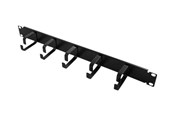Akcesoria sieciowe - LogiLink 19" cable management bar 1U with 5 fixed metal brackets black - OR101B