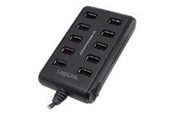 USB hub - LogiLink USB 2.0 hub 10-port with On/Off switch USB hub - 10 - UA0125