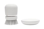 Akcesoria do czyszczenia - brabantia - soap dispensing dish brush - polyester - light grey - 30 26 40